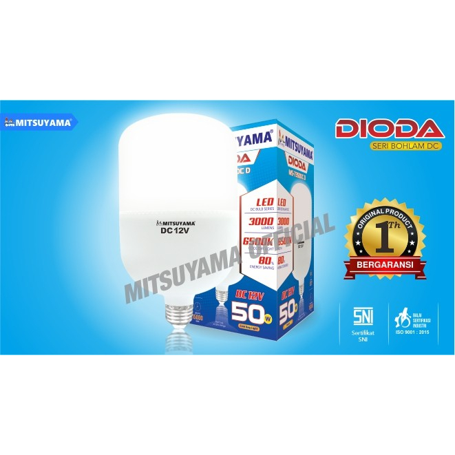 Bohlam Lampu Led Mitsuyama DC 12V 50W E27 Putih seri DIODA/MS-7350DC - 50 Watt