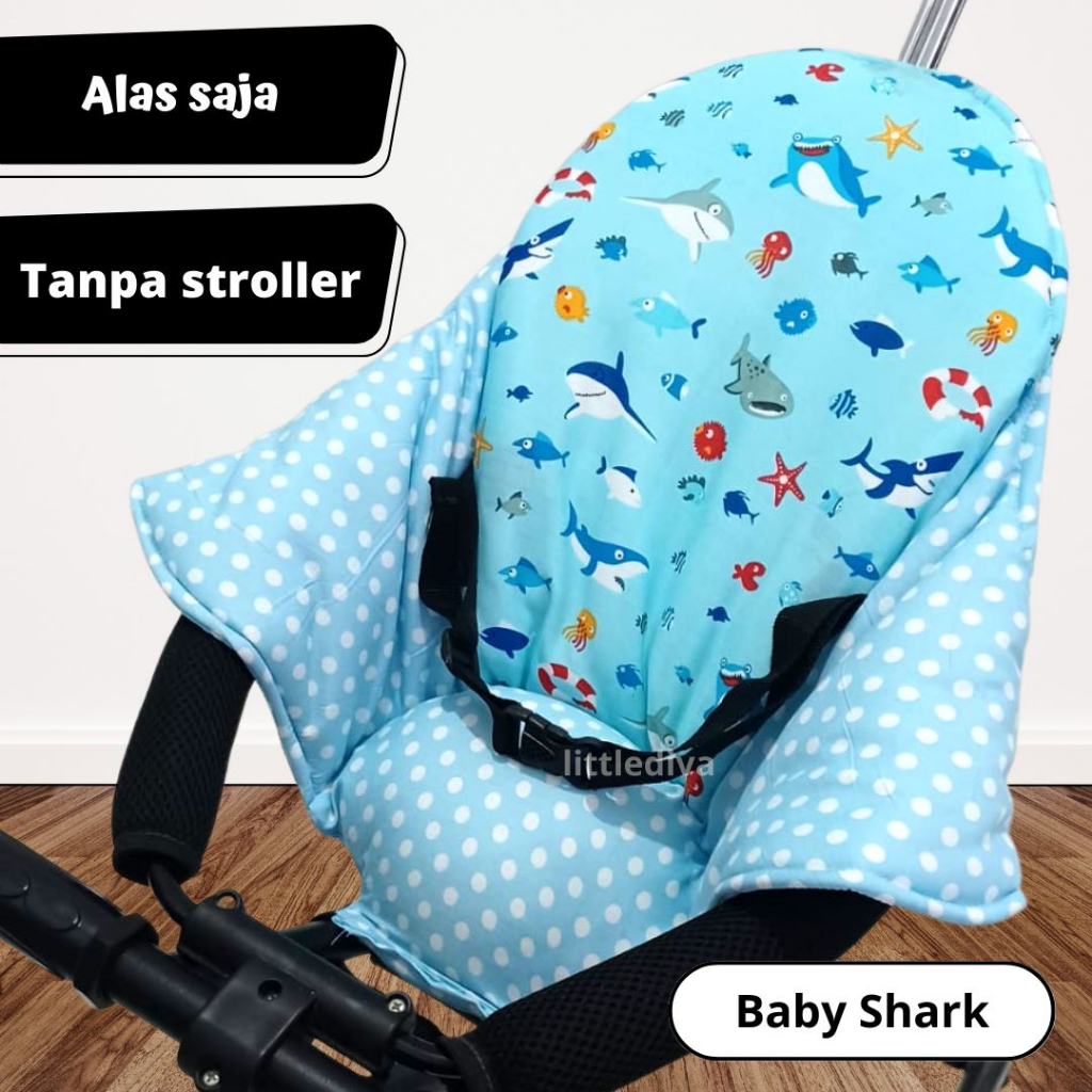 BABY SHARK TRIKE PAD Sandaran SEGITIGA alas stroller kereta dorong kecil stroler bayi akachan micro t3 spad