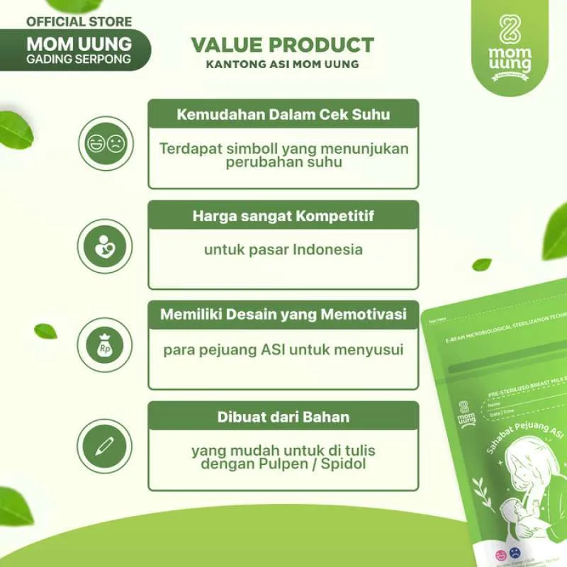 Mom Uung Kantong ASI 150 ML 1 Pcs Eceran / Breast Milk Storage Bag
