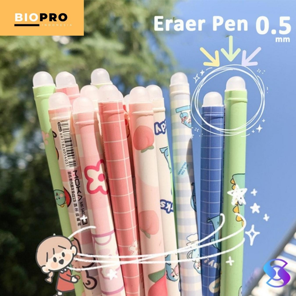 Pulpen Pena Ajaib ALat Tulis Serbaguna / Pena Bisa Dihapus Karakter Lucu Termurah 1 Pcs