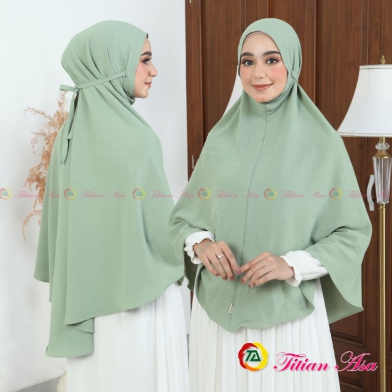 hijab syar'i,bergo maryam cringkle airflow size xxl titian asa original