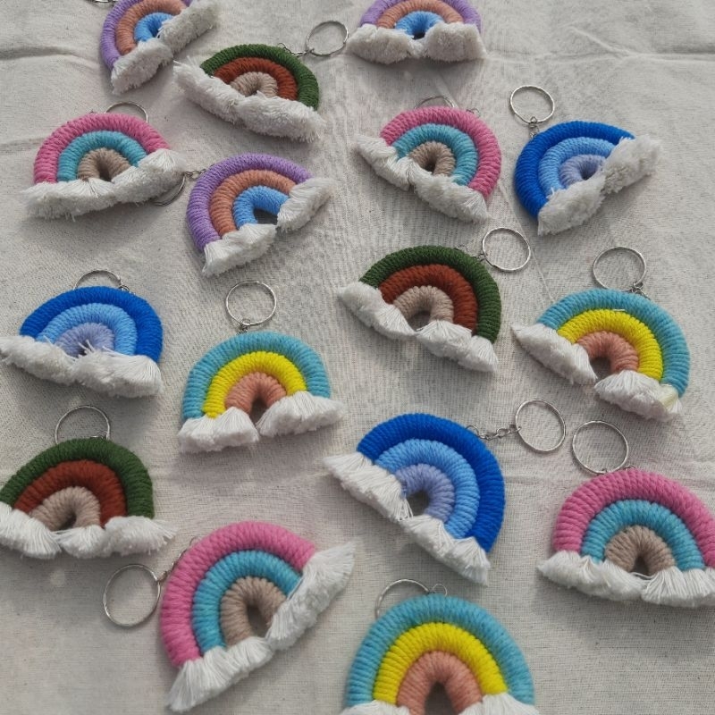 Gantungan kunci | Gantungan Tas | Souvenir | Macrame Rainbow | Mini Size | Macrame Rainbow small