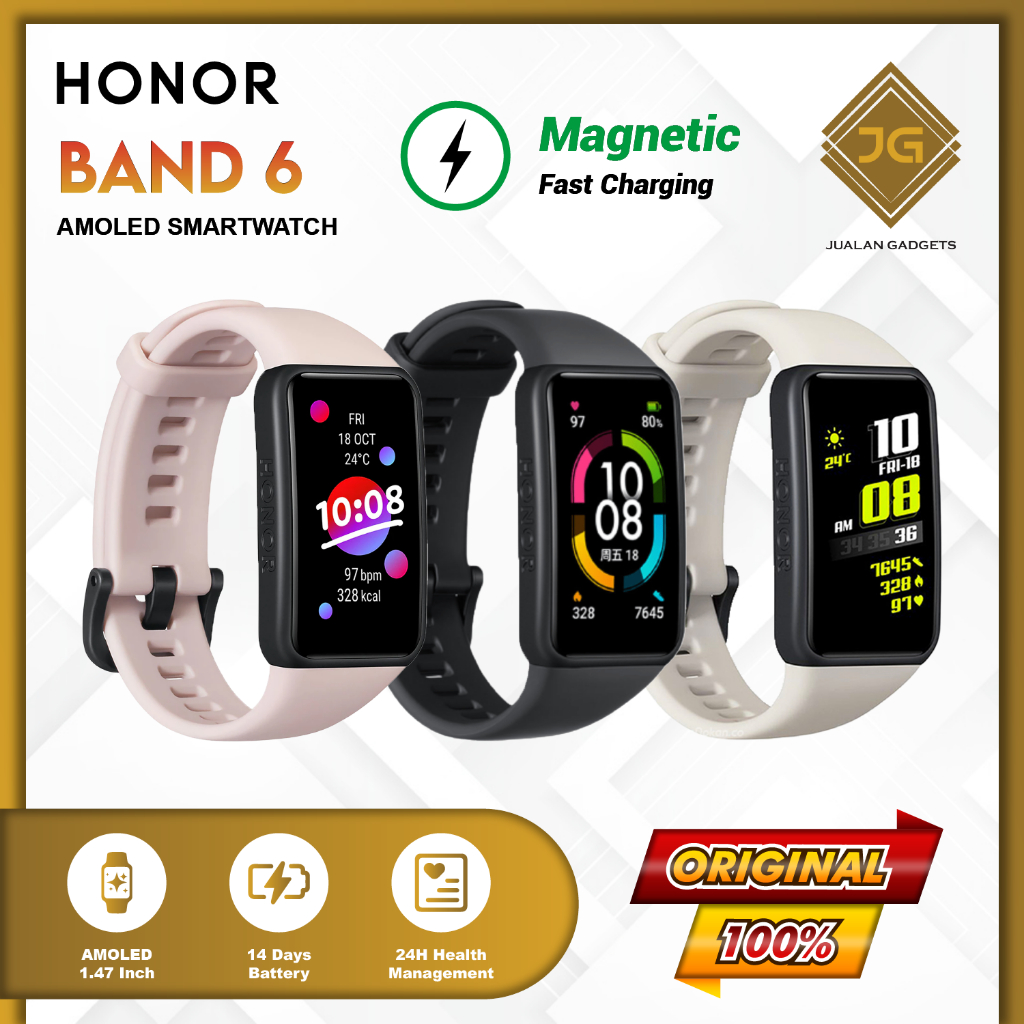 HONOR Band 6 Smart Band Amoled Display Garansi Resmi