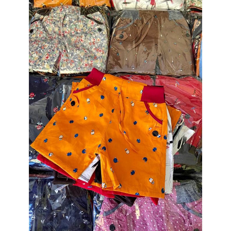 celana pendek anak/hotpen anak motif polos umur 1-4 tahun