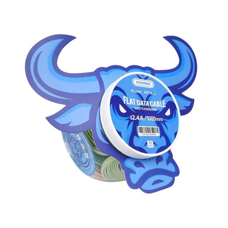 FOOMEE CABLE TOPLES (20PCS) IPHONE USB 1 METER NT16-L / KABEL DATA TOPLES / KABEL CHARGER TOPLES