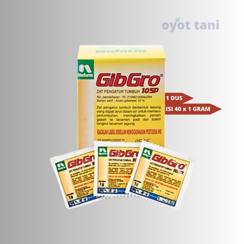 Gibgro 10SP 1 gram x 40 sachet (1 Kotak) | Zat Pengatur Tumbuh (ZPT) Bahan Aktif Giberelat (GA3) 10%