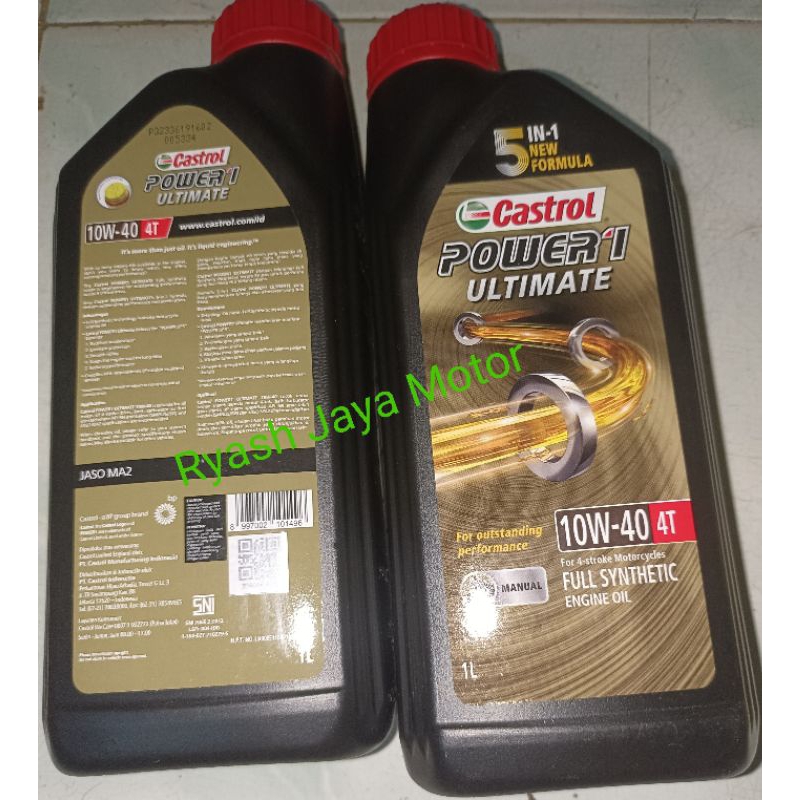 Oli Castrol ultimate SEA 10-40w 1 liter for vixion/CB 150R/Mega pro new/ verza/Cb R 150R/Nsr/satria fu/Lexi/N-max/Aerox/Ninja/Cs1/Supra x gtr/sonic R/150/Jupiter mx/mx new/mx lama/Vixion new/advance/old/CB R 150 street fire/tiger revo/mega pro primus/dll