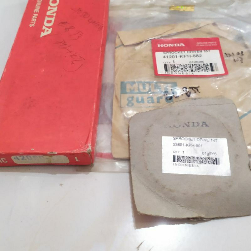 gear gir set gearset depan belakang + rantai rante honda karisma125 karisma kharisma 125 D KPH-882 4