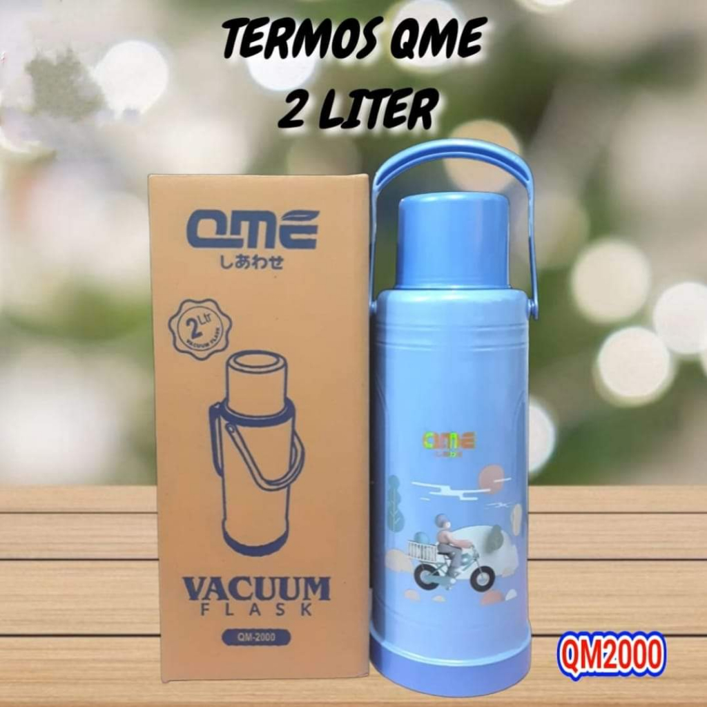 TERMOS AIR PANAS+DINGIN 2LITER / TERMOS VACUUM FLASK MERK QME 2000ML / TERMOS AIR PANAS DAN DINGIN 2L MURAH BERGARANSI RESMI