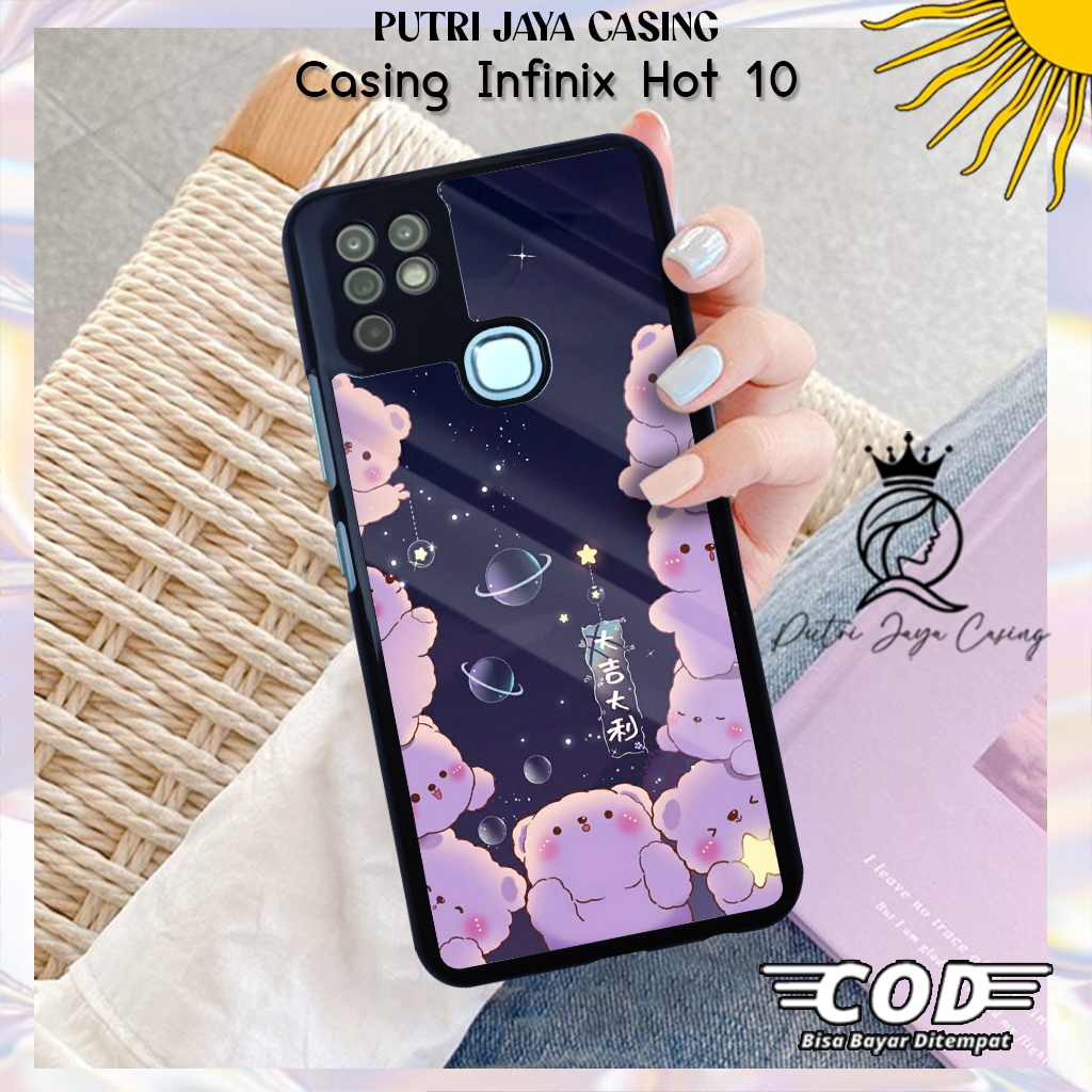 Case Hp Infinix Hot 10 Casing Infinix Hot 10 Motif 07CUTEBEAR Casing Terbaru Case Karakter Lucu Casi