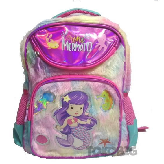 Tas Bludru Lembut Hologram Tas Sekolah TK Tas Anak Perempuan