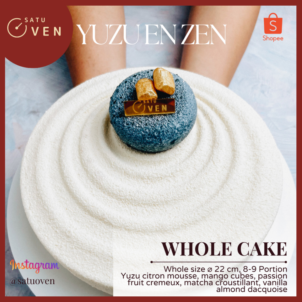 

Cake - YUZU EN ZEN Entremet Mousse Cake Lemon Mirror Glaze 22 cm