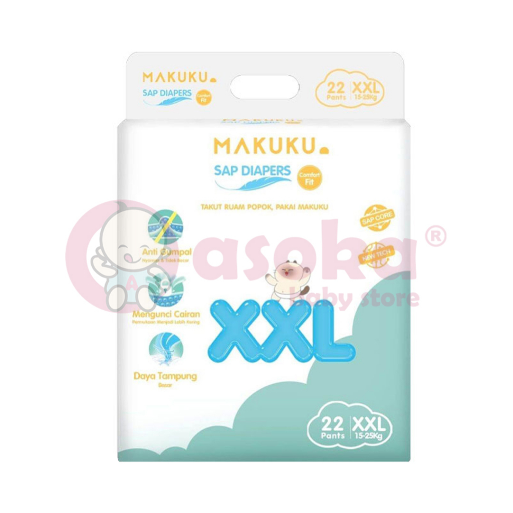 MAKUKU SAP Diapers Comfort Fit Pants/Tape NB/M/L/XL/XXL -  Popok Bayi ASOKA