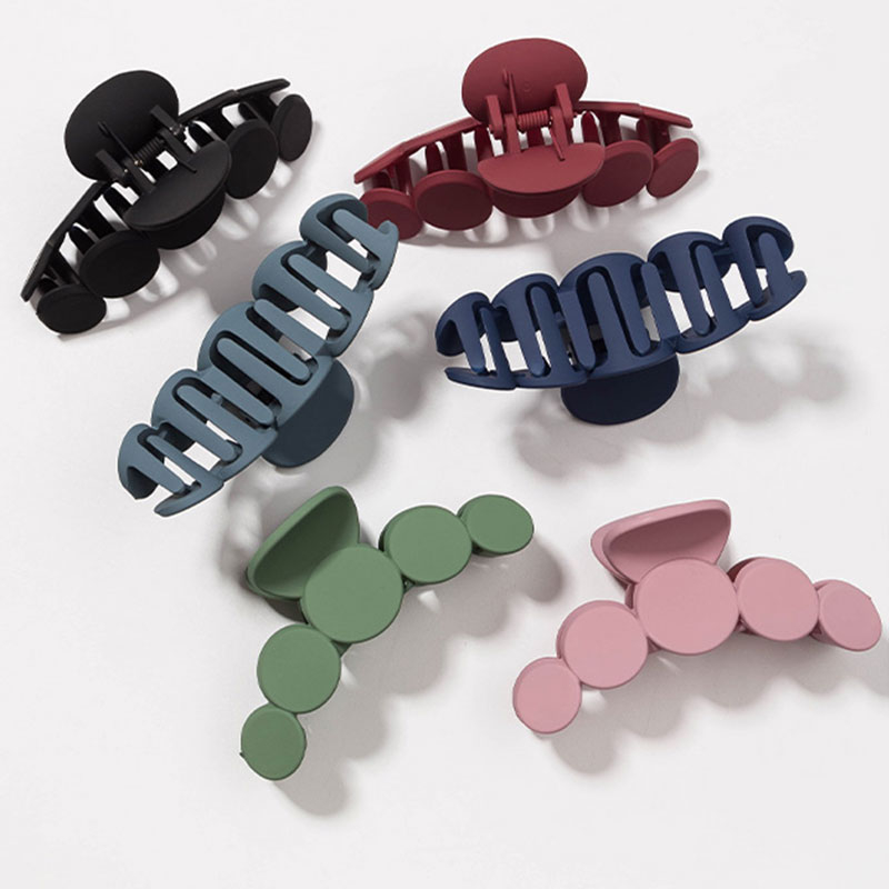 T&amp;Y Jepit Rambut Warna Doff Motif Bulat Besar Jedai Model 5 Bulatan Matte Jepitan Korea Hair Claw Clip Women Aksesoris Rambut Wanita Fashion Murah Import