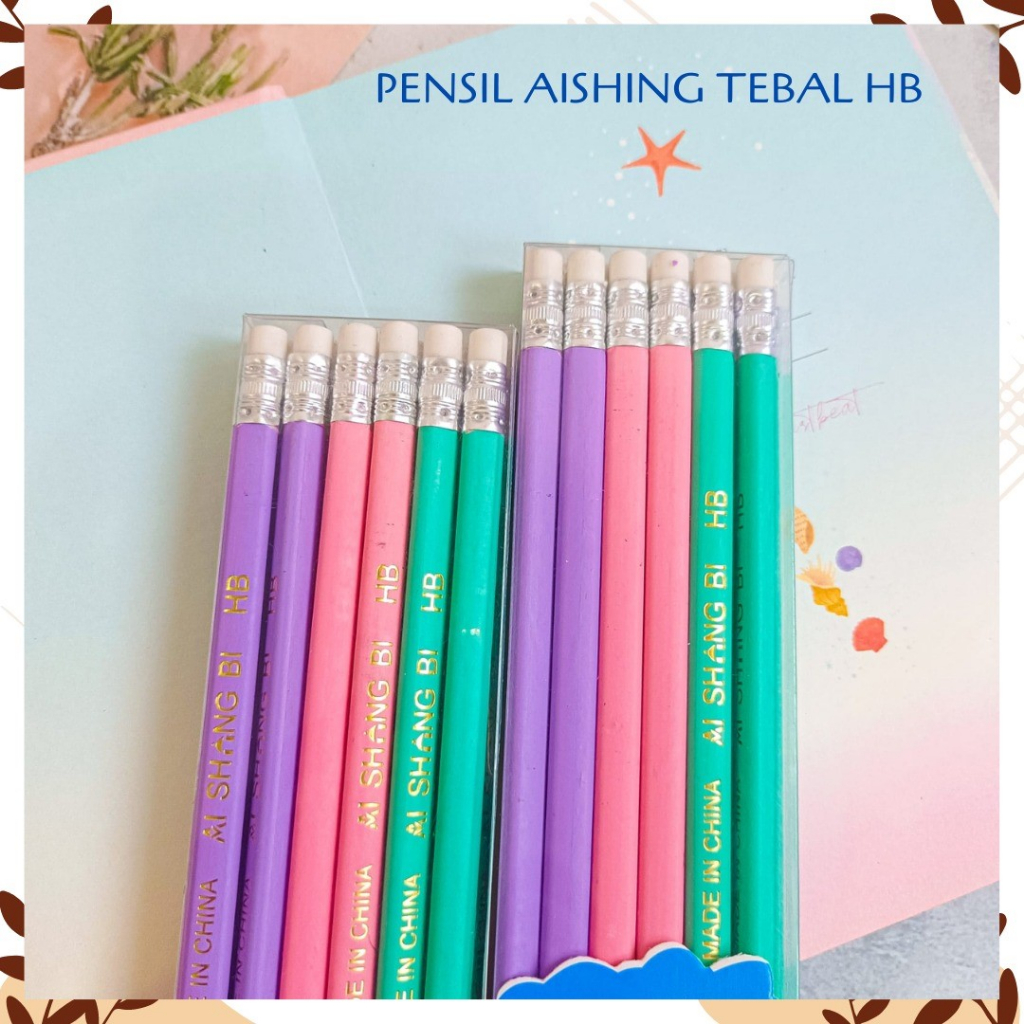 

PENSIL HB AISHING SIAP PAKAI ADA PENGHAPUS WARNA PINK,TOSCA,BIRU PASTEL ALAT TULIS