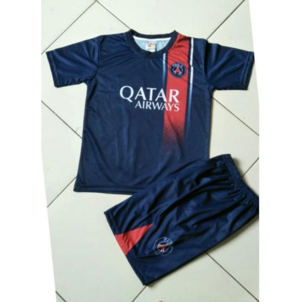 Baju anak jersey sepak bola setelan futsal multi psg home mbappe navy 24