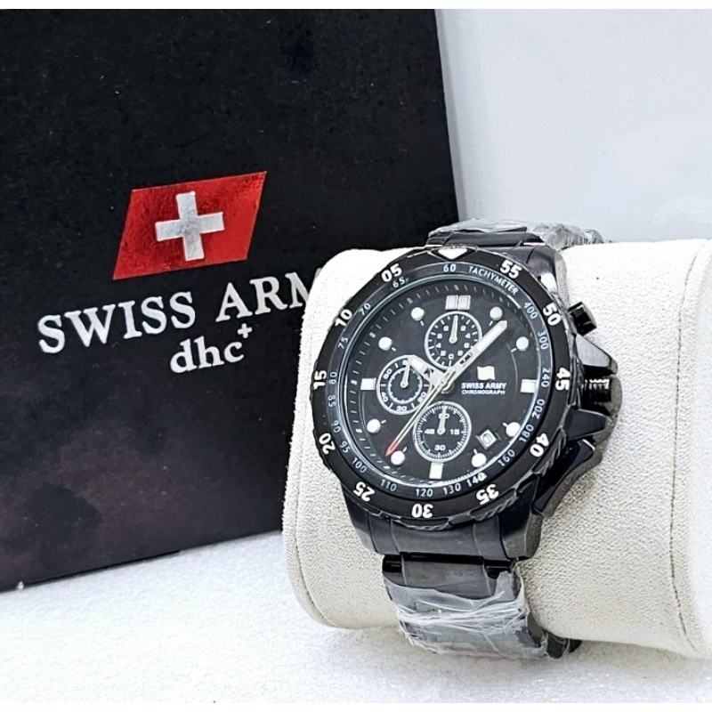 Jam Tangan Pria Swiss Rantai Army DHC 1119 Original Full Stainless