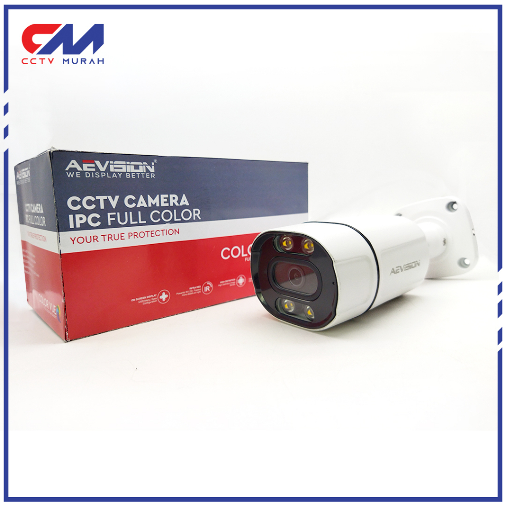 Kamera CCTV IP Aevision 4MP, Camera IP Outdoor 4 Megapixel, Full HD 1080p, Support Speaker &amp; Mic Audio Gambar Berwarna Siang &amp; Malam