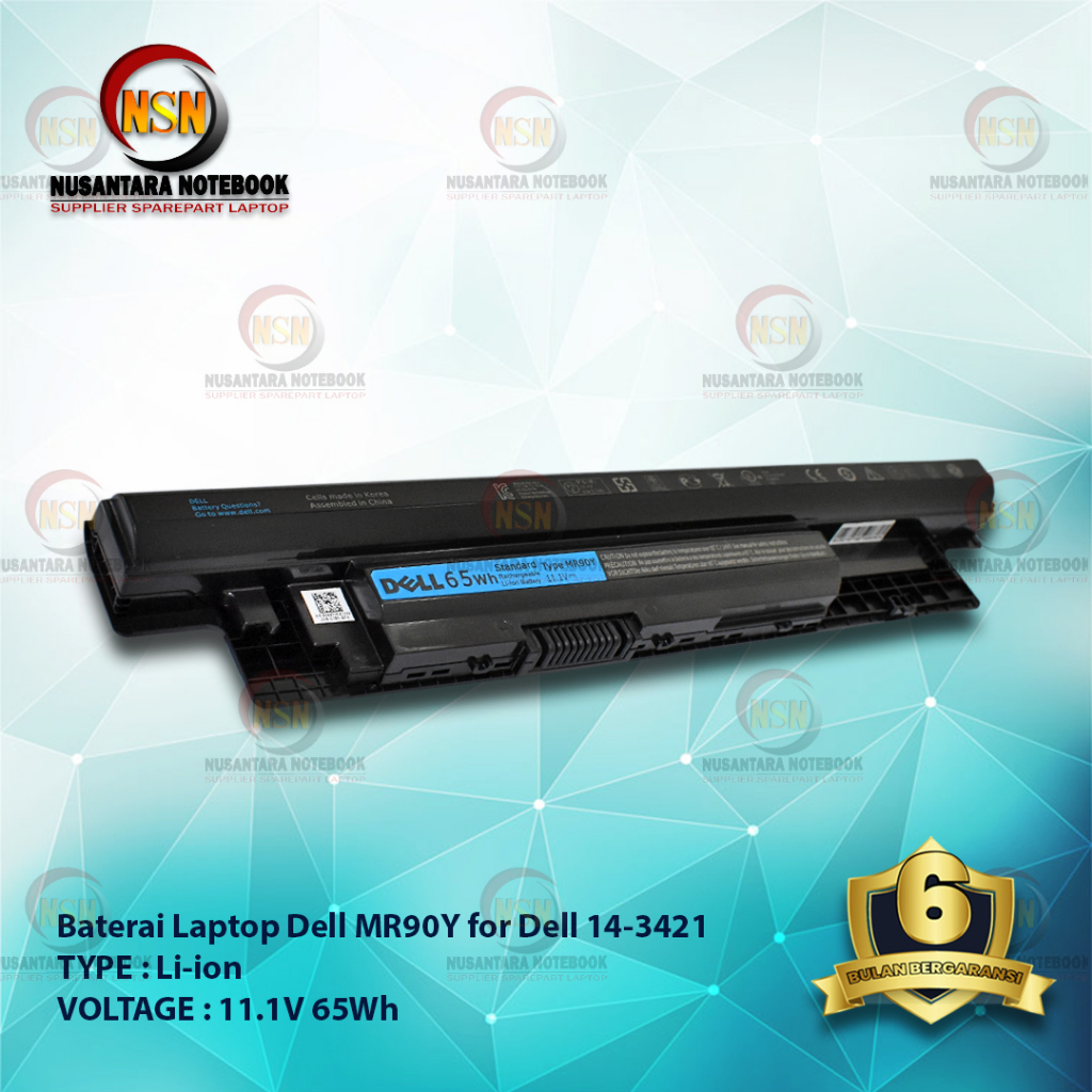 Baterai Dell ORI Inspiron 3421 5421 3521 5521 3721 5721 MR90Y 11.1V 52Wh