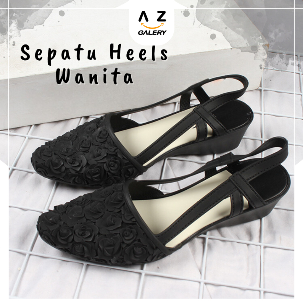 Sepatu Hak Wanita Heels Tali Belakang Import Elegan Stylish Casual Kekinian Cantik Azgalery SPT-75