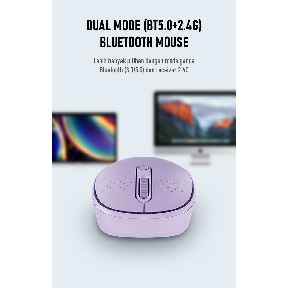 ROBOT M360 Mouse Bluetooth 5.0 &amp; USB Wireless 2.4G Dual Mode Connection Wireless Silent Click - Garansi Resmi 1 Tahun