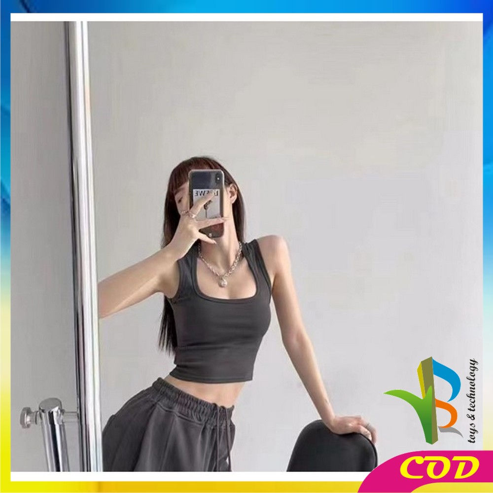 RB-P332 Crop Tank Top Bra Atasan Wanita Model Square Tanktop Inner Top / Tanktop Basic Square Neck Top Singlet Crop Cewek Import Korean Style