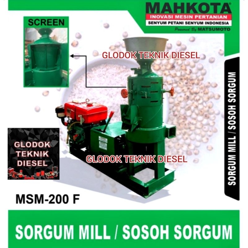 Mahkota Mesin Sorgum Mill MSM 200 F Gilingan Sosoh Sorgum