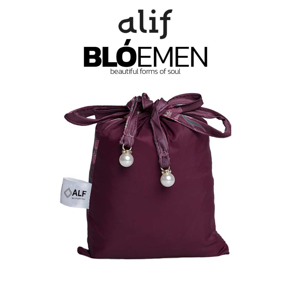 ALIF MUKENA MINI MOTIF PARASUT PREMIUM KOREA TRAVEL - VINCA IN MAROON ( MKN-213 )