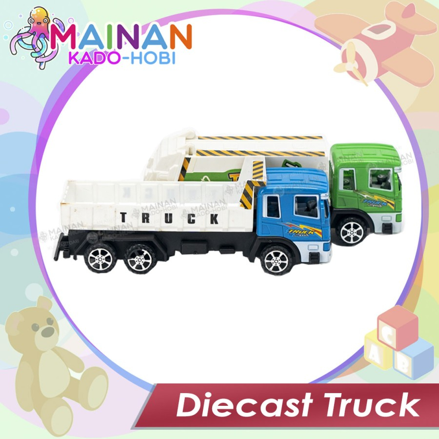 HADIAH KADO MAINAN ANAK LAKI MINIATUR DIECAST TRASH TRUCK KONSTRUKSI