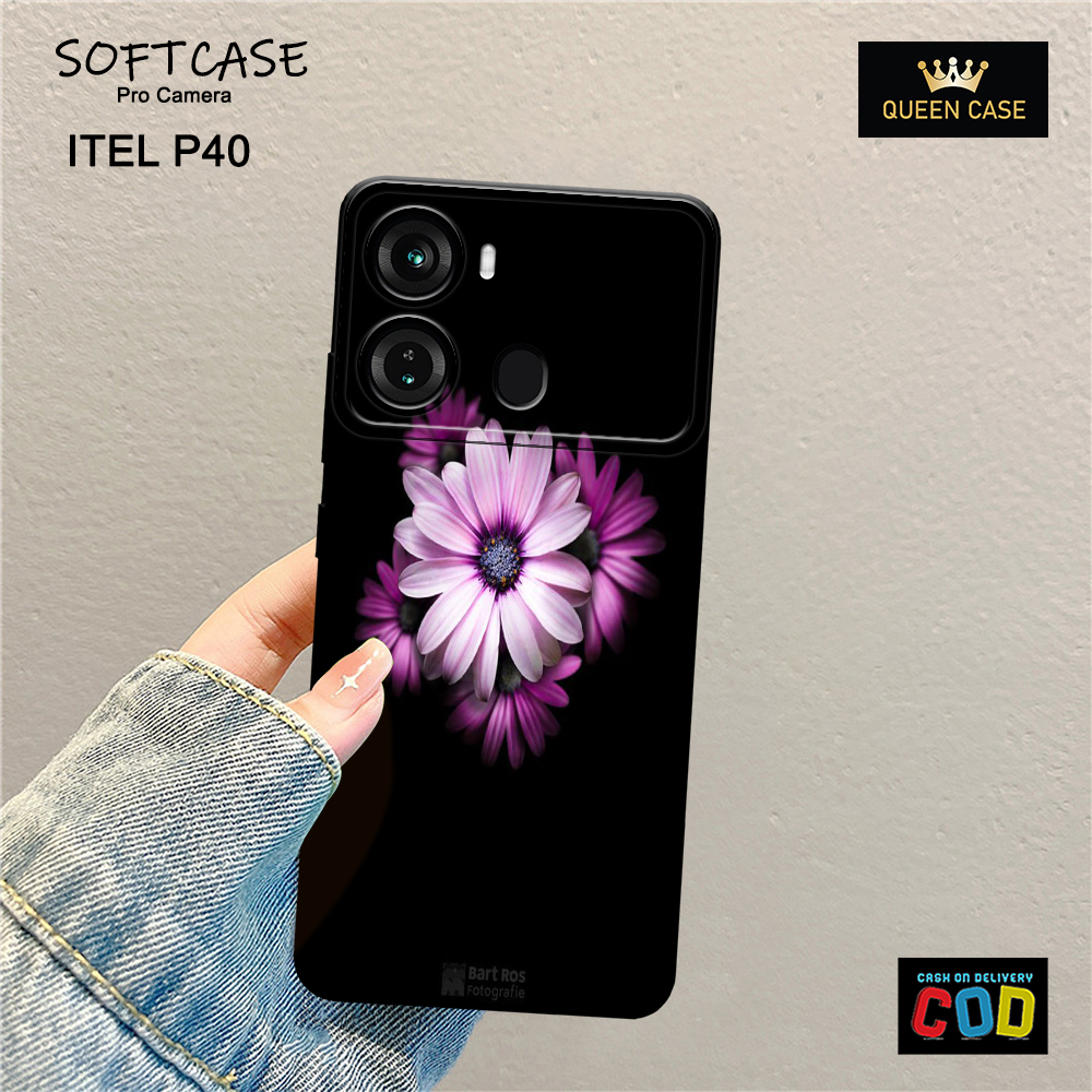 Softcase Hp Itel P40 Terbaru - Fashion Case Bunga - Case Hp Itel P40  - Casing Hp Itel P40 - Kesing 