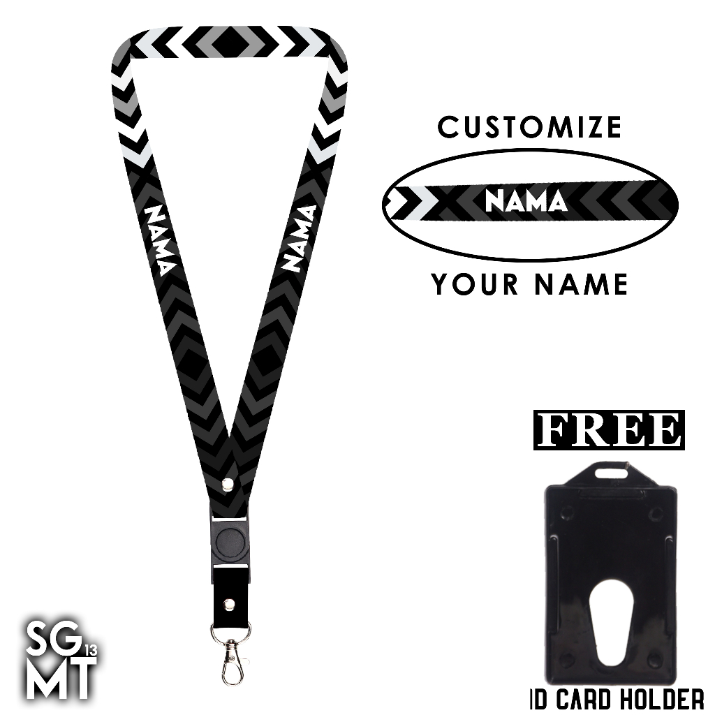 BISA SATUAN Lanyard Custom Nama  Printing Full 2 Sisi Ukuran 2cm Name Tag Satuan Murah Bisa Request Nama Design 5