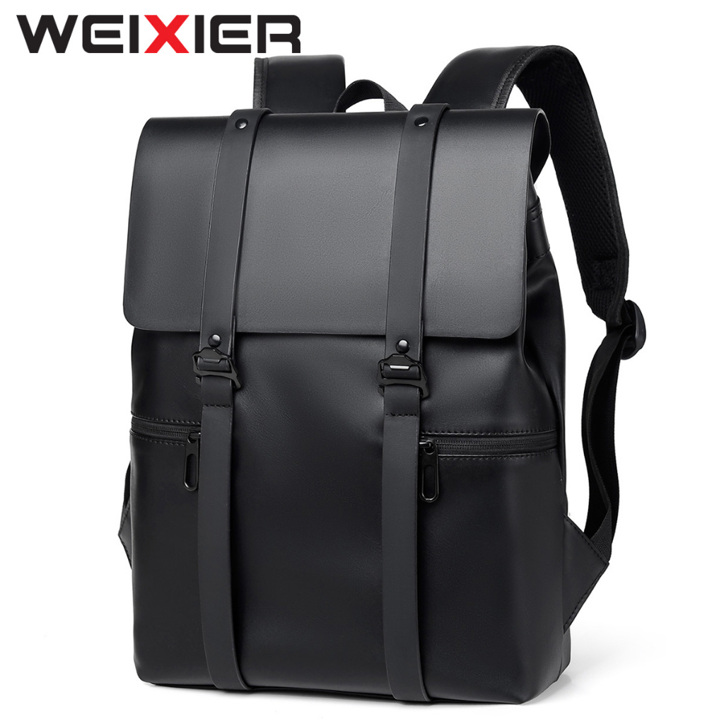 WEIXIER B679 Tas Pungung Pria Ransel Kulit Premium Anti Air