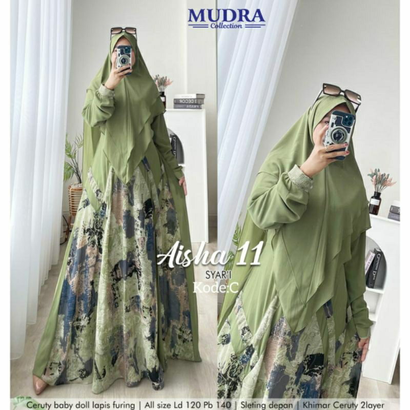 **AISHA 11 gamis maxy premium dress**bahan ceruty babydoll*lapis furing*by Mudra collection