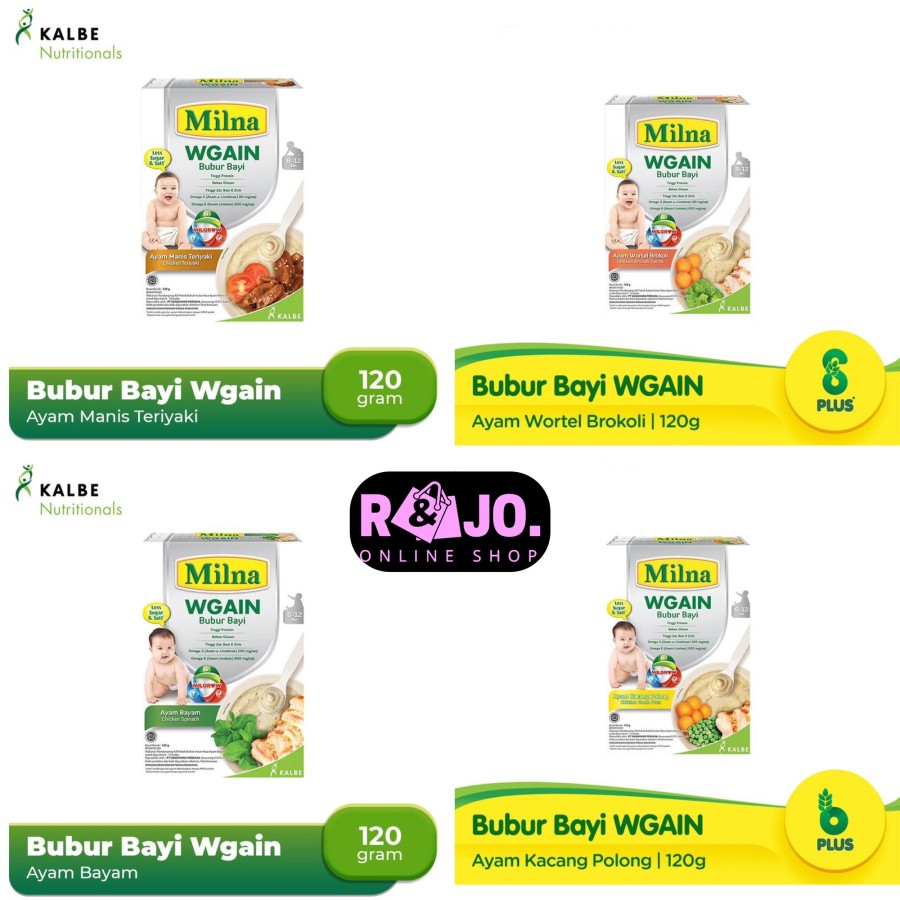 MILNA Bubur Bayi WGAIN 6+ 8+ 120gram