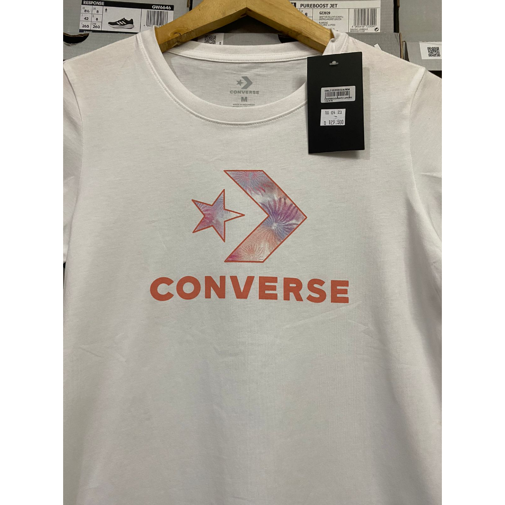 Converse Star Chevron Tee White CONLT1013102 Kaos Wanita Original