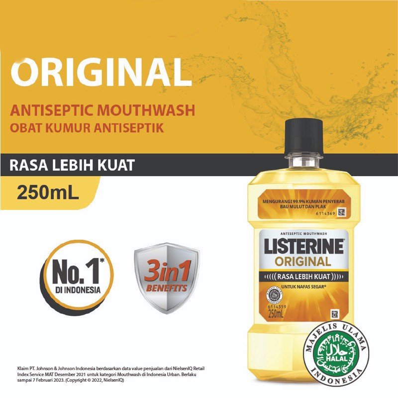 LISTERINE Mouthwash Obat Kumur Antiseptik No Alcohol