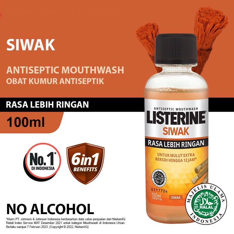 LISTERINE Mouthwash Obat Kumur Antiseptik No Alcohol