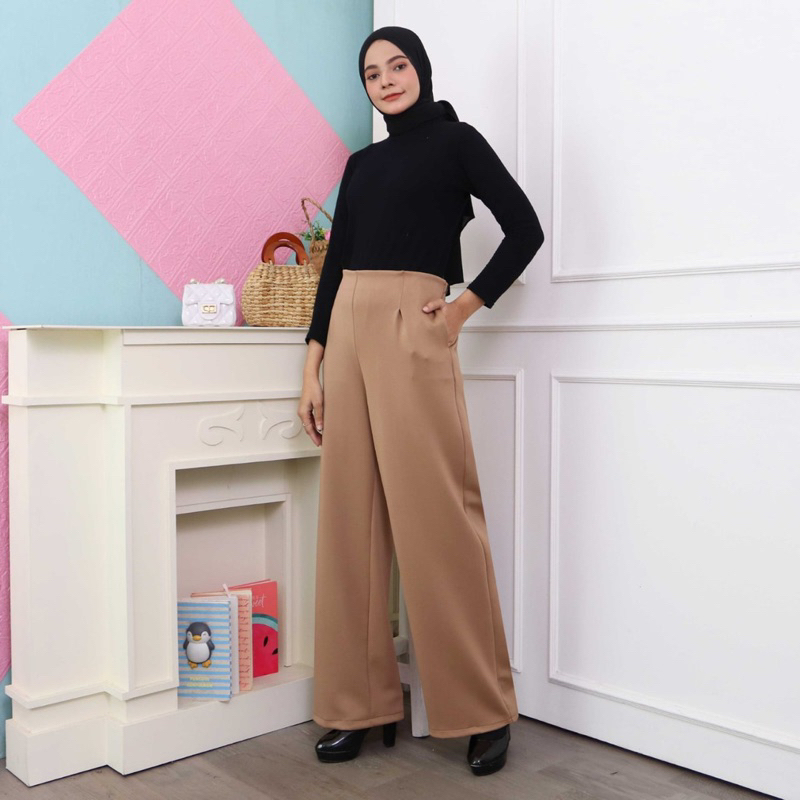 Celana Kulot KL-3001 Scuba HIGHWAIST Kulot Jumbo Fashion Muslim Day