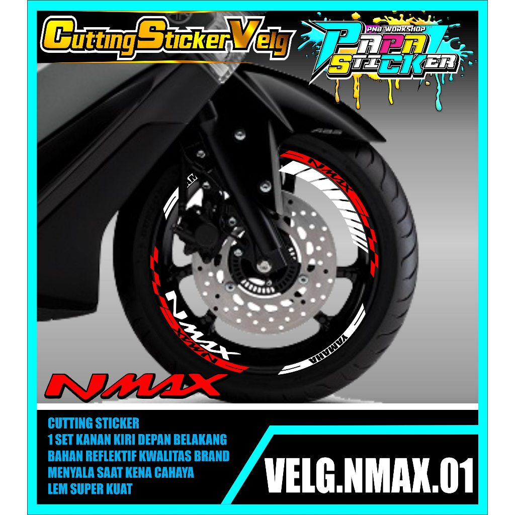 STIKER VELG NMAX CUTTING STICKER VELG CUTTING VARIASI NMAX  LIS BAN/VELG 01