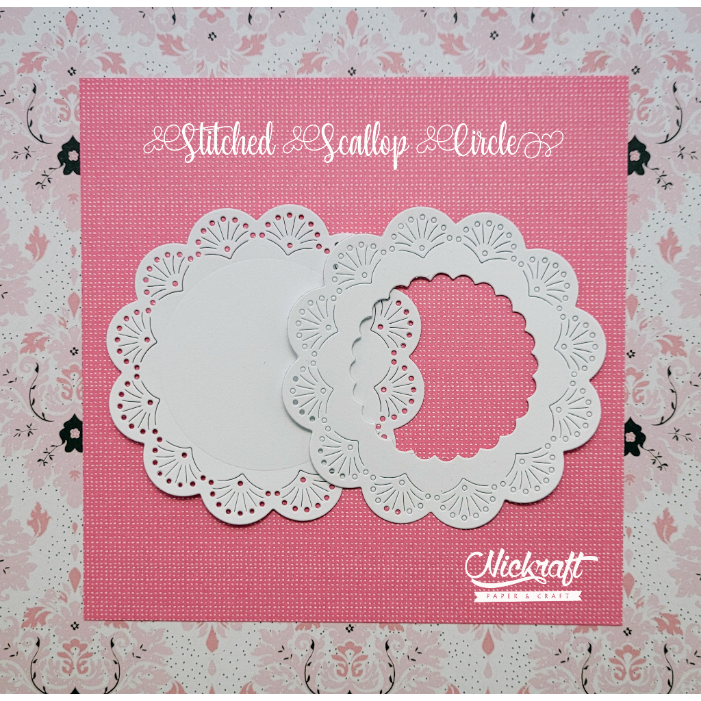 

STITCHED SCALLOP CIRCLE - DIE CUT SCRAPBOOK JOURNALING JURNAL