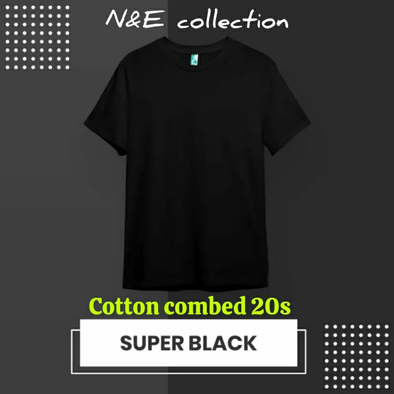 KAOS POLOS COTTON COMBED 20s BLACK