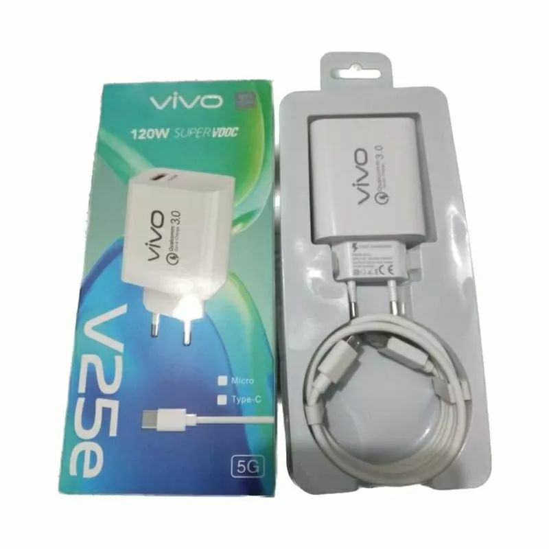 New Charger VIVO V25E 120W Super VOOC Fast charging Original Flash charging MICRO USB TYPE C