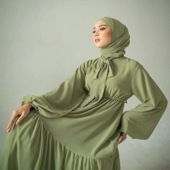 Gamis Terbaru 2023 Lebaran Wanita/ Durpadi Dress Ceruty Armany Full Furing/ Dress Kondangan Gaun Pesta Muslimah
