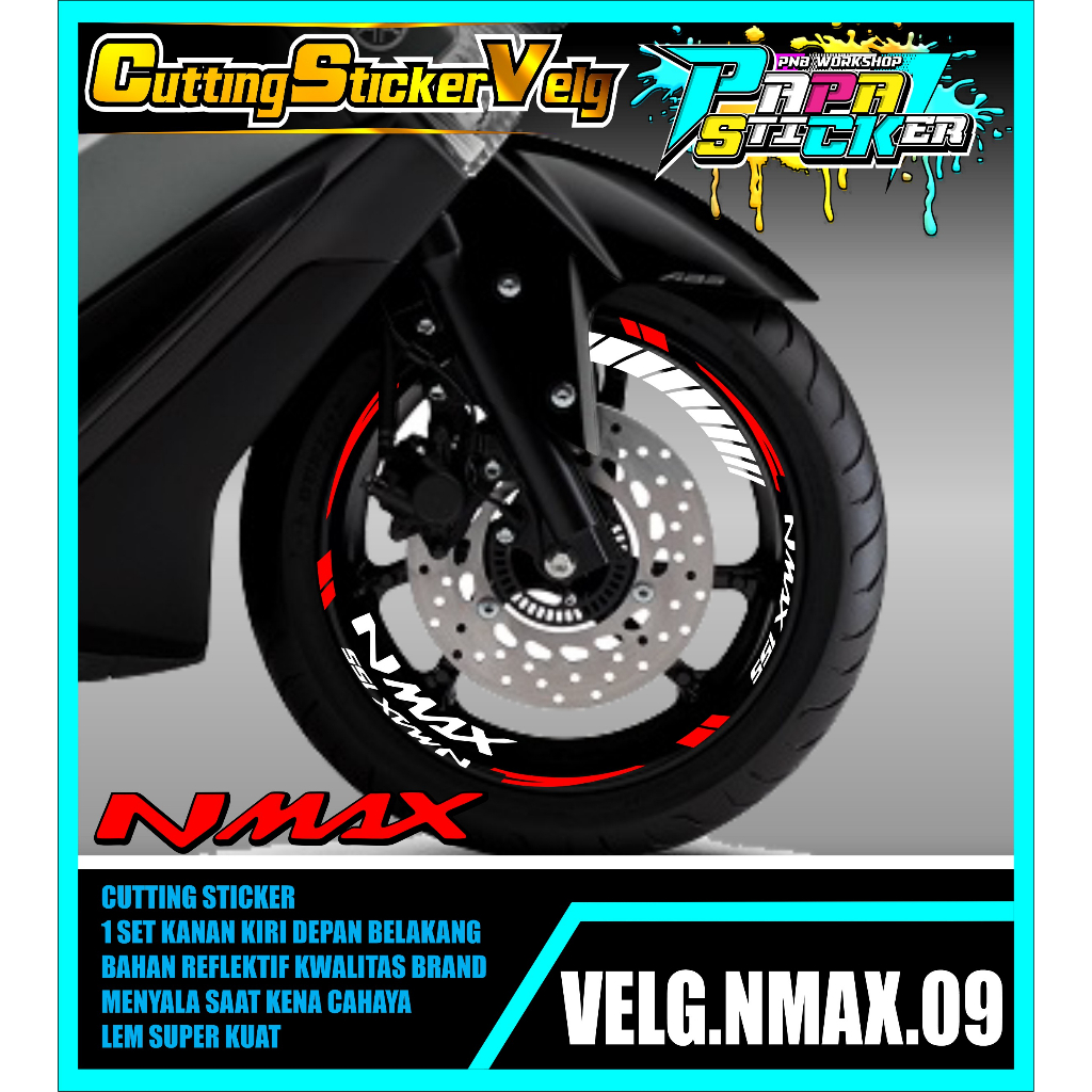 STIKER VELG NMAX CUTTING STICKER VELG CUTTING VARIASI NMAX  LIS BAN/VELG 09