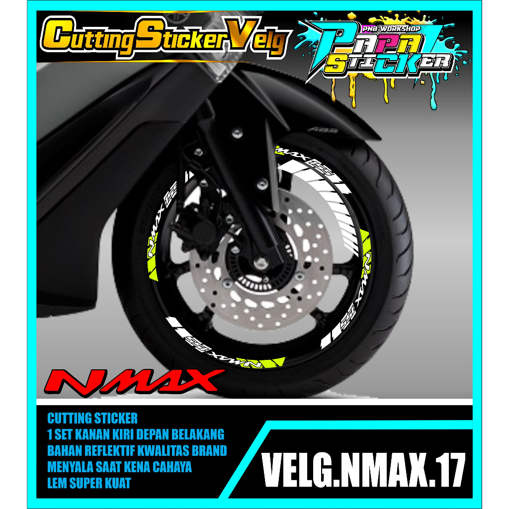 STIKER VELG NMAX CUTTING STICKER VELG CUTTING VARIASI NMAX  LIS BAN/VELG 17