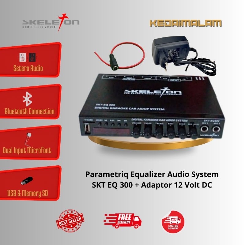Parametrik Bluetooth Preamp Karaoke Mobil Bluetooth SKT EQ 300 Untuk Rumahan