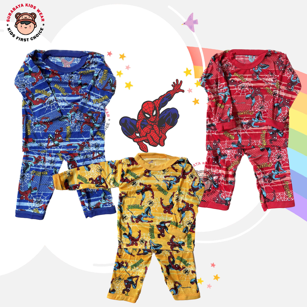 Piyama Lengan Panjang Anak Laki - Laki Print Super Hero