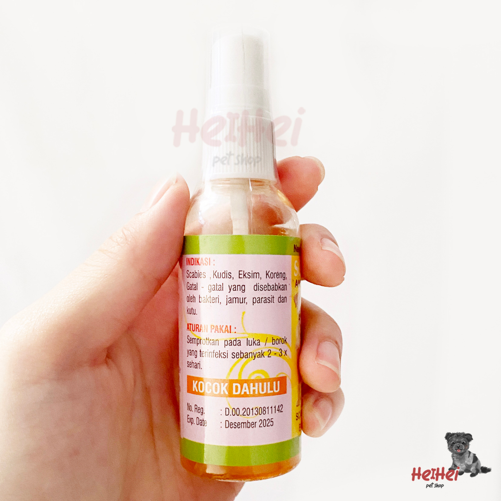 SCADIX DOG Spray 60ml - Obat Scabies,Kudis,Jamur,Koreng,Gatal Anjing - Obat Semprot Sakit Kulit Anjing