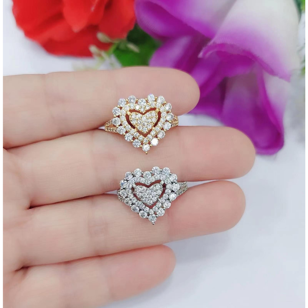 Cincin Xuping Mata Full Lapis Emas Perhiasan Wanita R620 621