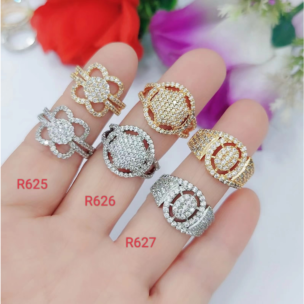 Cincin Xuping Permata Lapis Emas Perhiasan Wanita R625 626 627